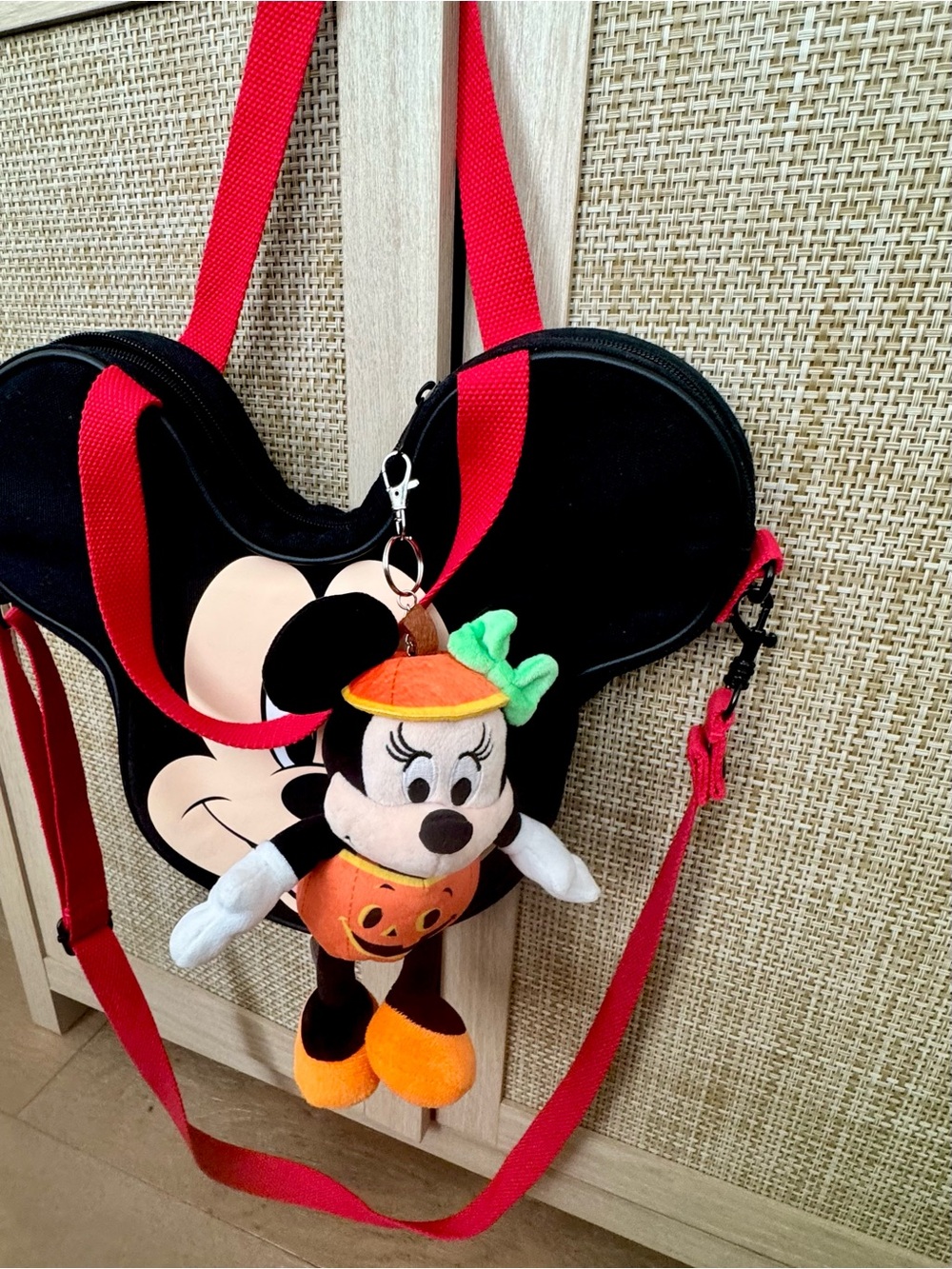 Vintage Disney Minnie Halloween Plush Bag Charm / Keychain